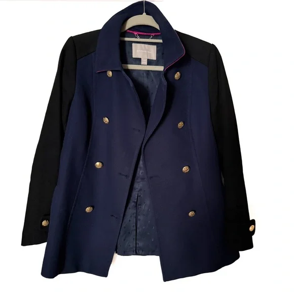 Banana Republic Double Breasted Military Blazer Navy/Black Small - Picture 4 of 12